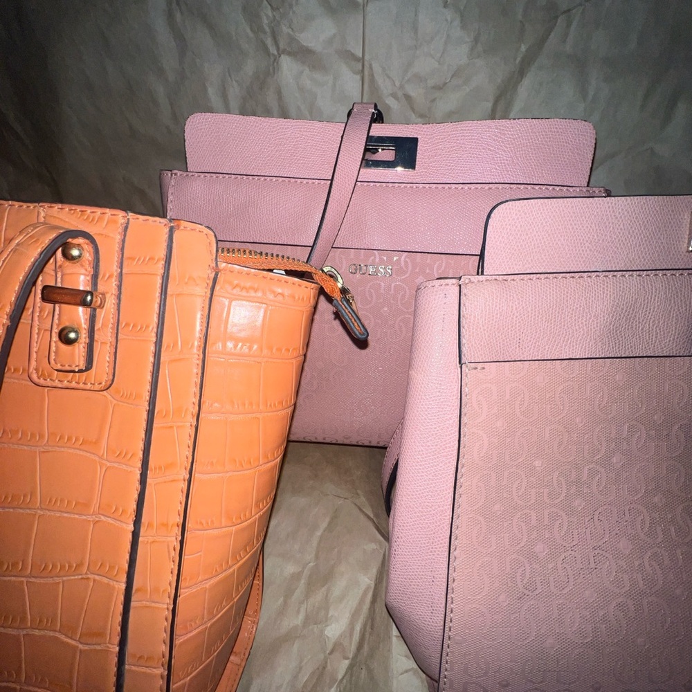 Orange Croc-Embossed Tote Bag - Picture 3 of 9